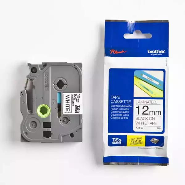 Brother TZe-231 laminirana traka za etikete 12 mm, crno na belom