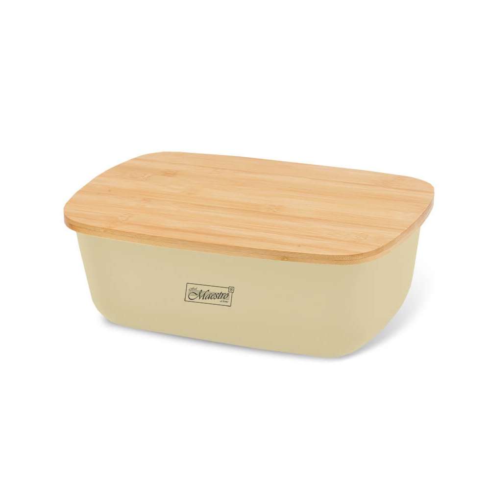 Maestro MR1776-IVORY kutija za hleb sa bambusovim poklopcem 34,5 cm