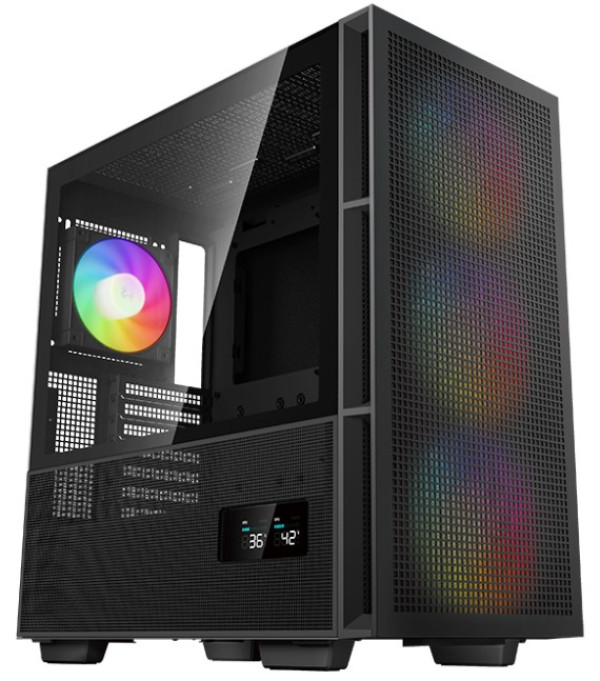 DeepCool CH560 DIGITAL crno ATX kućište sa ekranom i 4 ARGB ventilatora